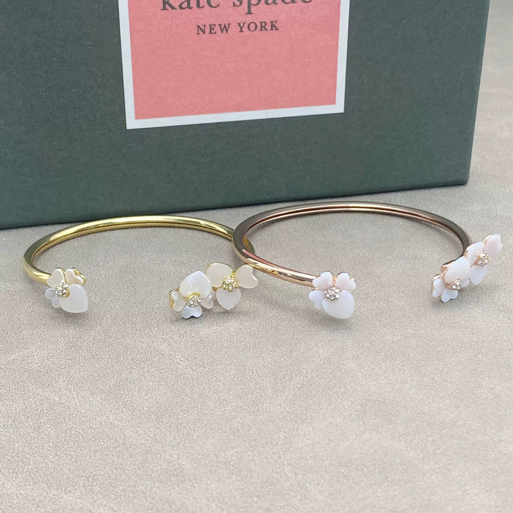 kate spade Natural Shell Inlay Flower Open Bangle